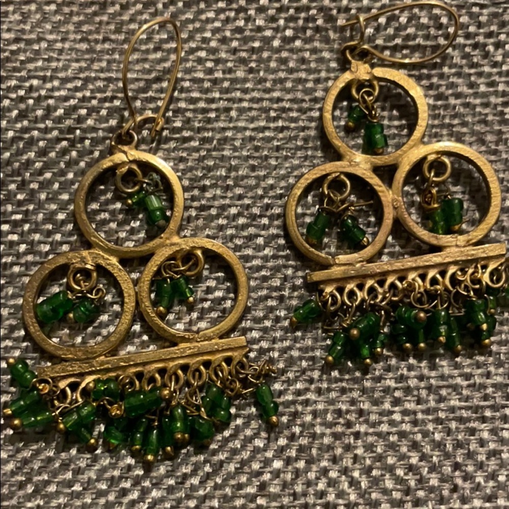 Unique Gold and tiny beaded earrings